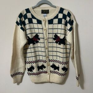 Vintage HTF 100% pure virgin wool Scottie dog Southwool sweater